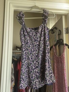 Purple Floral Mini Dress